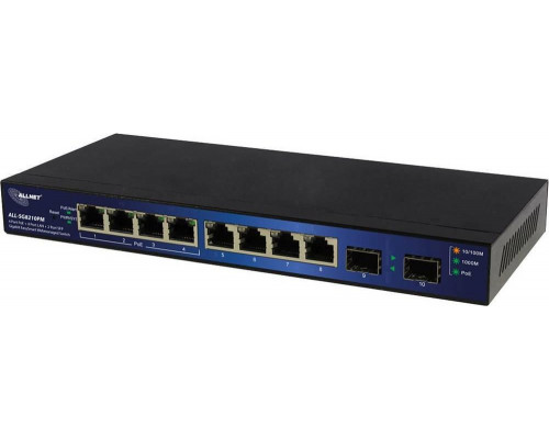 Switch Allnet 6+2P ALLNET ALL-SG8210PM POE+ M