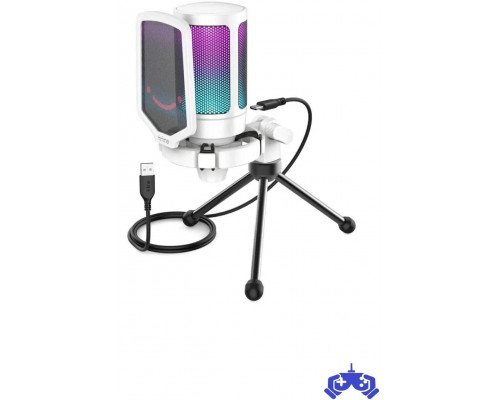 Fifine Fifine Technology FIFINE A6VW RGB Baltas Kondensatorinio Mikrofono Komplektas (Baltas)