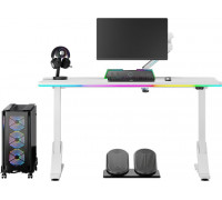 Gaming galds Ultradesk Iron White 132.5 cmx60.5 cm