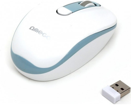 Omega OMEGA MYSZ BEZPRZEWODOWA MOUSE WIRELESS 1000/1200/1600 DPI WHITE-BLUE [45863]