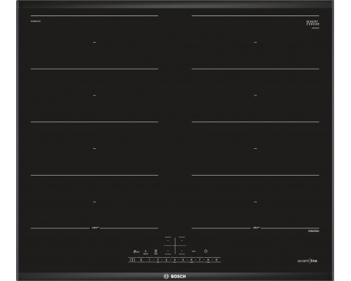 Bosch Bosch Serie 6 PXX695FC5E, Black, Built-in, 60 cm, Zone induction hob, Glass-ceramic, 4 zone(s)