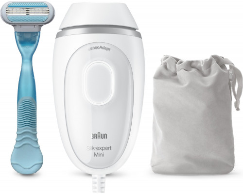 Braun Braun Silk-expert Mini PL1124, hair remover (white/silver, incl. bag + Venus Smooth)