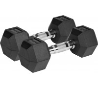 Rebel Dumbbells cast iron gumowane HEX 2x8 kg REBEL ACTIVE