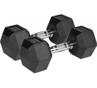 Rebel Dumbbells cast iron gumowane HEX 2x10 kg REBEL ACTIVE