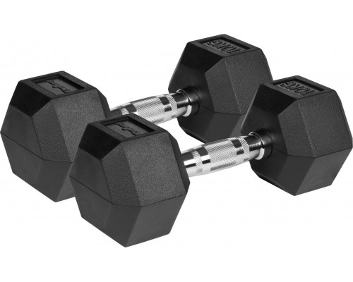 Rebel Dumbbells cast iron gumowane HEX 2x10 kg REBEL ACTIVE