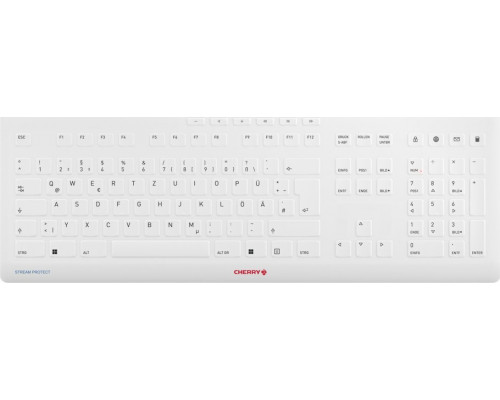 Cherry CHERRY Stream klawiatura RF Bezprzewodowy + USB QWERTZ Niemiecki Biały