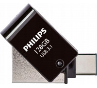Pendrive Philips Philips 2 in 1 OTG         128GB USB 3.1 + USB C Midnight Black