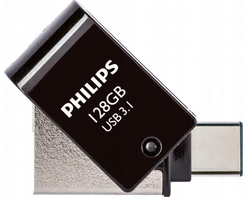 Pendrive Philips Philips 2 in 1 OTG         128GB USB 3.1 + USB C Midnight Black