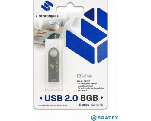 Pendrive Storange Storange pamiÄÄ 8 GB | Slim | USB 2.0 | grafit
