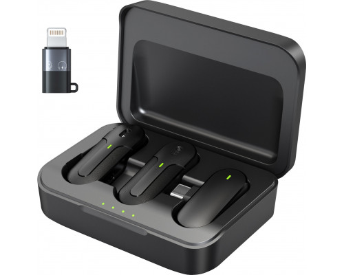Medialove Mikrofony bezprzewodowe krawatowe K83 + powerbank