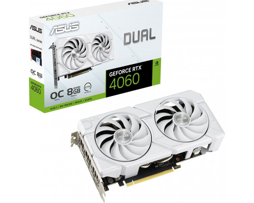 *RTX4060 Asus Dual GeForce RTX 4060 EVO OC White 8GB GDDR6 DUAL-RTX4060-O8G-EVO-WHITE)