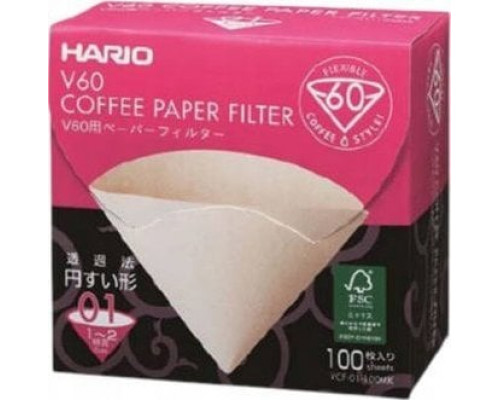 Hario Hario - Filtry papierowe Misarashi brązowe - V60-01 - 100 Sztuk