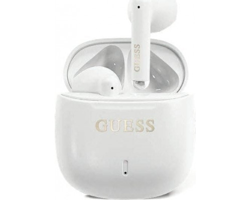 Guess Guess Bluetooth headphones GUTWSJ14ESGH TWS + docking station white/white Printed Classic Logo