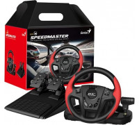 Genius GX Gaming SpeedMaster, kierownica z pedałami i dźwignią zmiany biegłw, 13przycisk, USB, czerwono-black