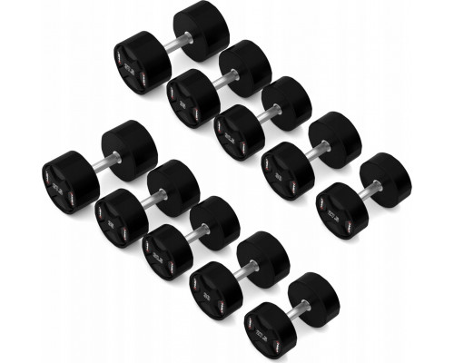 HMS Dumbbells HPC Set poliuretanowe 10 x Various types of loads included (27.5 - 37.5 kg)