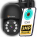 Zewnętrzna Kamera WiFi Obrotowa 3MPx POWIADOMIENIA ICSee Full HD CZARNA SD [K-6]