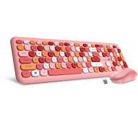 CONNECT IT Set Klávesnice+myš FASHION combo, bezdrátová, (+1x AAA +1x AA baterie zdarma), CZ + SK layout, růžová