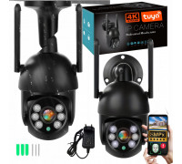 Zewnętrzna Wifi Obrotowa 8MPx Bezprzewodowa Ultra HD ZOOM CZARNA [TUYA BLACK]