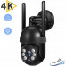 Zewnętrzna Wifi Obrotowa 8MPx Bezprzewodowa Ultra HD ZOOM CZARNA [TUYA BLACK]