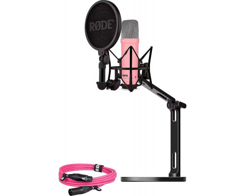 Rode NT1 Signature różowy + kabel XLR + statyw biurkowy (BUROINT1PK)