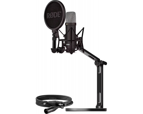 Rode NT1 Signature czarny + kabel XLR + statyw biurkowy (BUROINT1BK)