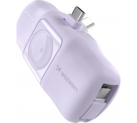 Mini powerbank Wozinsky WF16-YCS 5000mAh 15W USB-C with a built-in kablem USB-C i ładowarką do Apple Watch - violet