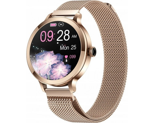 Smartwatch Damski Veltori VT340-1 Złota Bransoleta + Rose Pasek Silikonowy