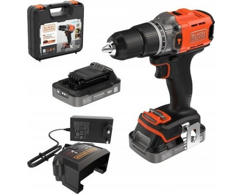 Black&Decker Akku-Schlagbohrschr. 18V 2x2Ah. Kof BCD383D2XK