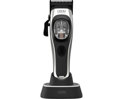 Profesionali plaukų kirpimo mašinėlė OSOM Professional PRIME Cordless Hair Clipper OSOMP01SIL, sidabro spalvos