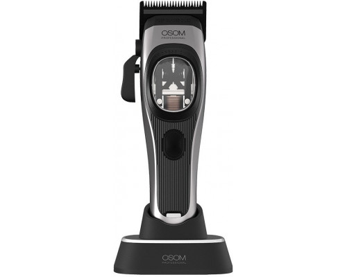 Profesionali plaukų kirpimo mašinėlė OSOM Professional PRIME Cordless Hair Clipper OSOMP01GR, pilkos spalvos