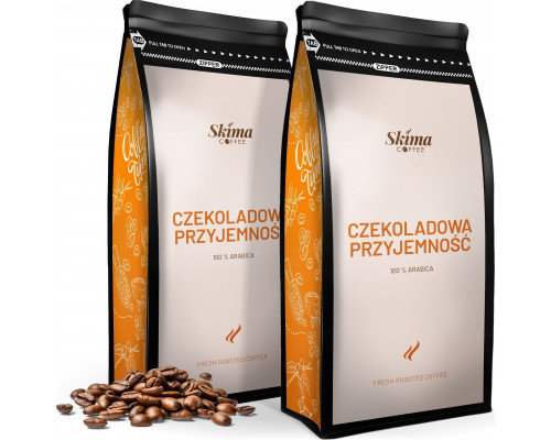 SkimaCoffee Zestaw 1kgX2 CZEKOLADOWA PRZYJEMNOŚĆ 100% ARABICA Świeżo Palona do ekspresu