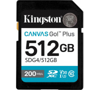 SD  Kingston Canvas Go! Plus (Gen4) SDXC 512 GB Class 10 UHS-I/U3 V30 (SDG4/512GB)