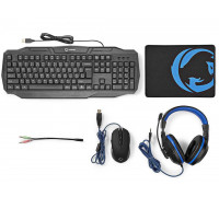 Nedis GCK41100BKUS Gaming set 4-in-1 (headphones, keyboard with backlight, optical mouse and non-slip mouse pad)