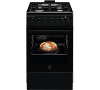 Electrolux Akcija! Electrolux 600.sērijas gāzes plīts ar elektrisko cepeškrāsni  melna  50cm LKK560010K