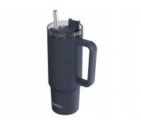 Quokka Stream - Thermal mug of steel stainlessj 950 ml with a straw (Graphite)