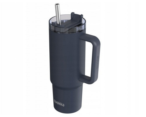Quokka Stream - Thermal mug of steel stainlessj 950 ml with a straw (Graphite)