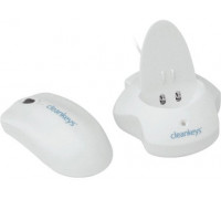 GETT Cleankeys CKM2W Plastik Scroll Maus kabellos Funk 2,4 MHz IP68 wasserdicht desinfizierbar optisch USB Farbe: weiss