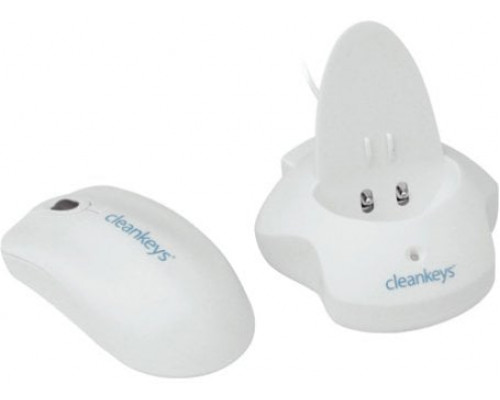 GETT Cleankeys CKM2W Plastik Scroll Maus kabellos Funk 2,4 MHz IP68 wasserdicht desinfizierbar optisch USB Farbe: weiss