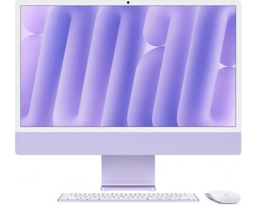 APPLE iMac Z1ET 59,62cm 23,5Zoll Standardglas M4 10C CPU/10C GPU/16C N.E. 16GB 256GB SSD Gbit Eth MM MaKey TID DE Violett
