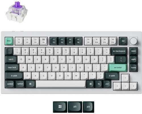 Keychron Q1 HE 75% Knob Wireless Tri-Mode QMK Gateron 2.0 Magnetic Switch Shell White