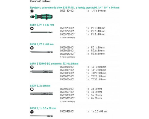 Wera Kraftform Compact 60 RA-R 1, 17-teilig