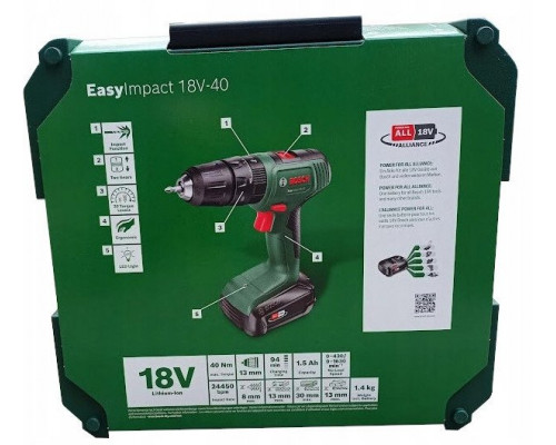 AKUM. WIERTARKA UDAROWA EasyImpact 18V-4