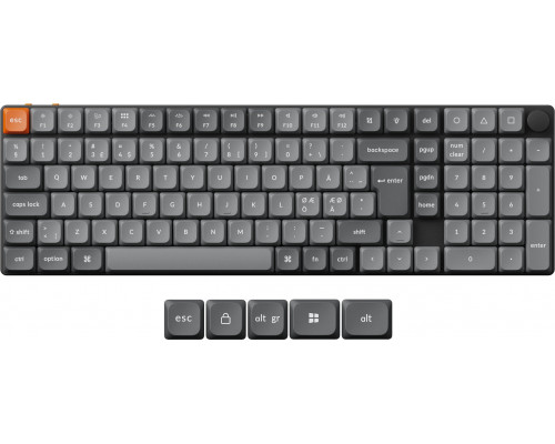 Keychron K17 MAX QMK/VIA Hot Swap Low Profile Mechanical Keyboard, Gateron Brown Switches