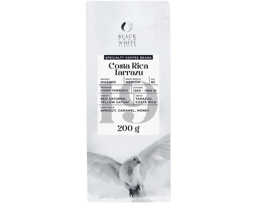 Specialty coffee beans Black Crow White Pigeon Costa Rica Tarrazu, 200 g