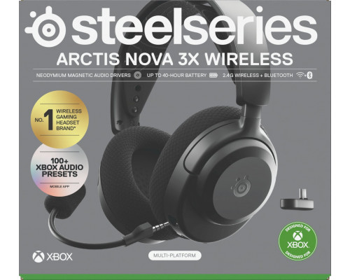 Steelseries Arctis Nova 3X Opaska na głowę Muzyka/dzień powszedni Bluetooth Black