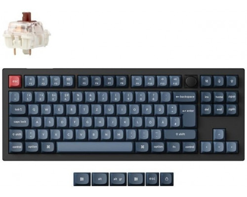 V3 Max(schwarz/blaugrau, DE-Layout, Gateron Jupiter Brown, Hot-Swap, RGB)