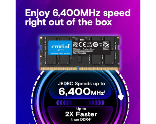 Pamięć do notebooka DDR5 CSODIMM 16GB (1*16GB)/6400 CL52 Crucial