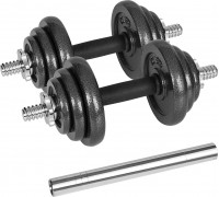 Dumbbells cast iron adjustable w walizce z gryfem, zestaw 20kg REBEL ACTIVE