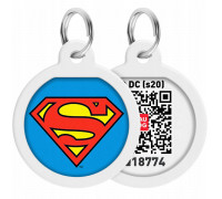 Collar WauDog Smart ID Zawieszka z QR-paszportem okrągła 3cm superman bohater
