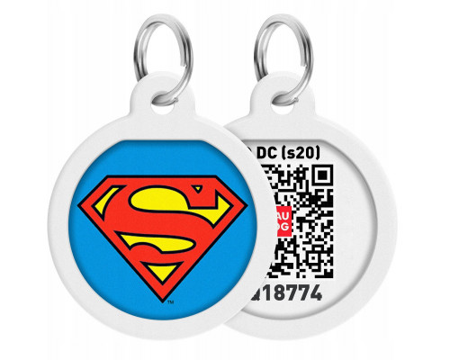 Collar WauDog Smart ID Zawieszka z QR-paszportem okrągła 3cm superman bohater